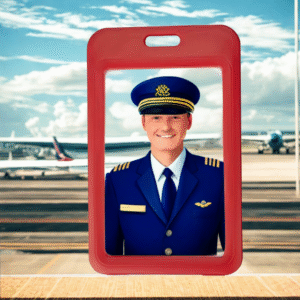 Red Security badge holder